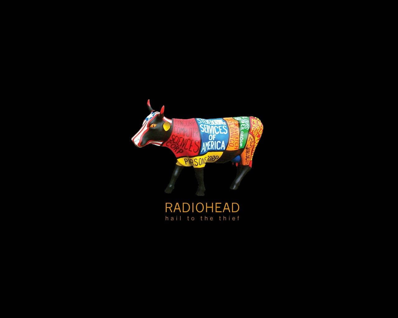 Intriguing Artwork From Radiohead's 'hail To The Thief' Album Wallpaper