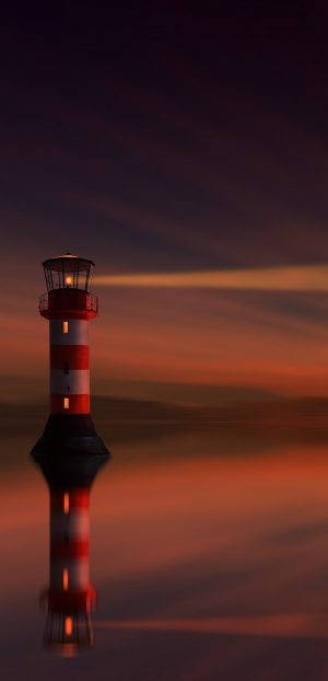 Iphone X Original Lighthouse During Sunset Wallpaper