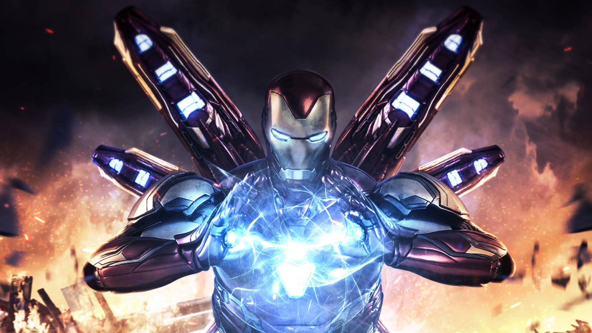 Iron Man Mark 85 Charging Up Wallpaper