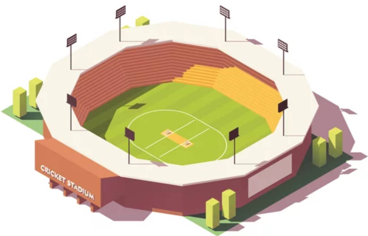 Isometric Cricket Ground Wallpaper