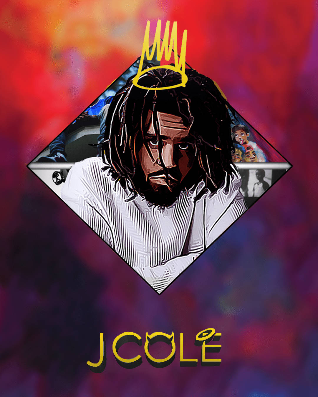 J Cole Crown Poster Wallpaper