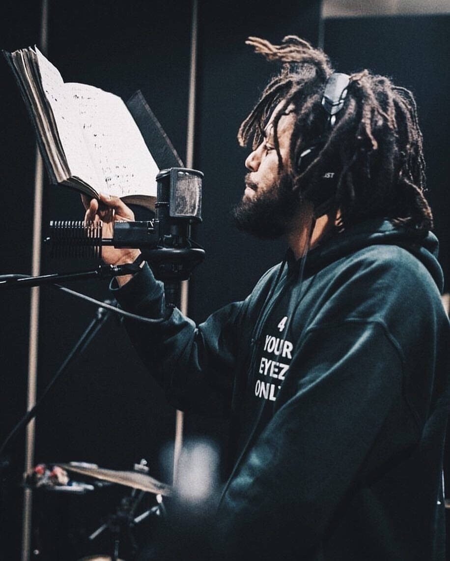 J Cole In The Studio Wallpaper