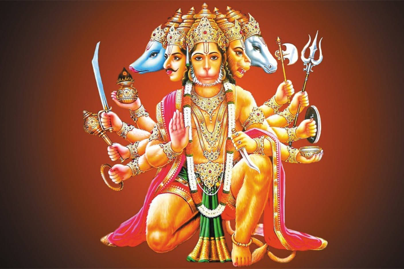 Jai Hanuman Five Faces Wallpaper