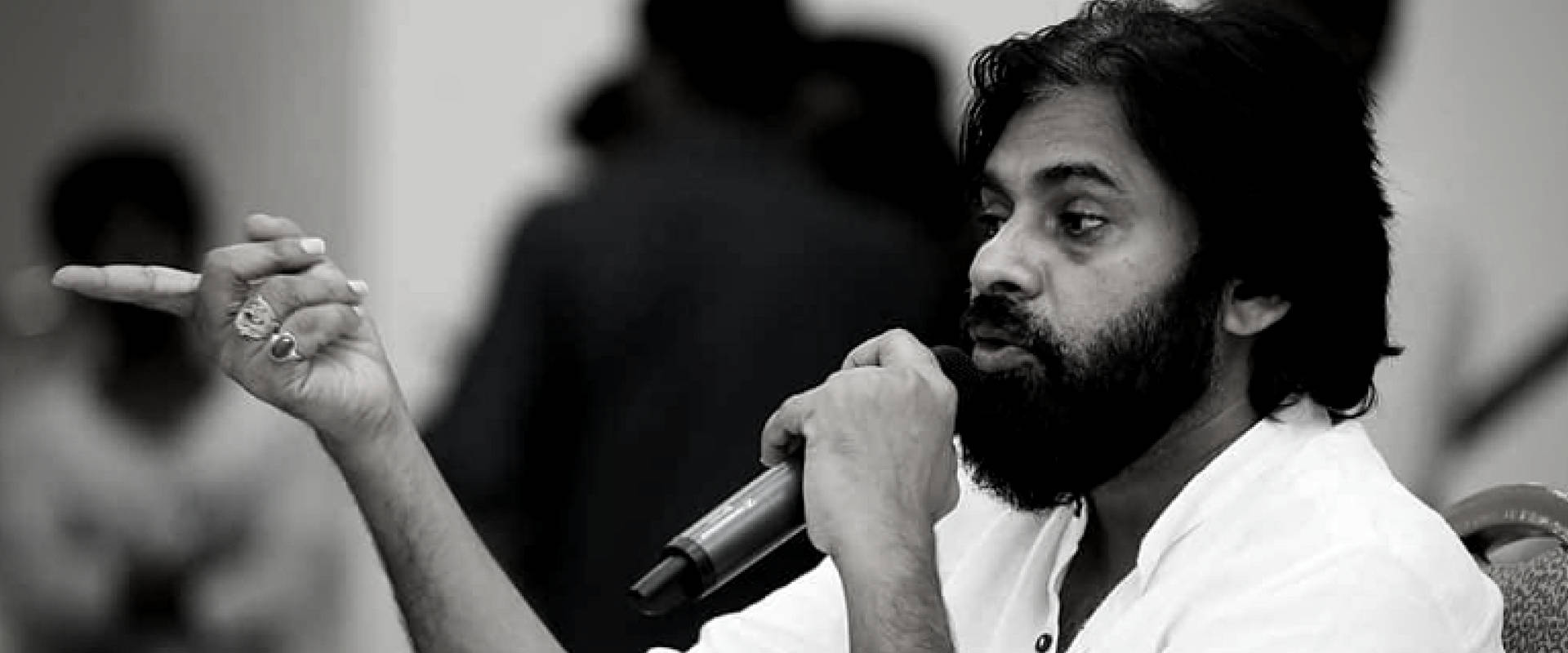 Janasena Party Pawan Kalyan Greyscale Wallpaper