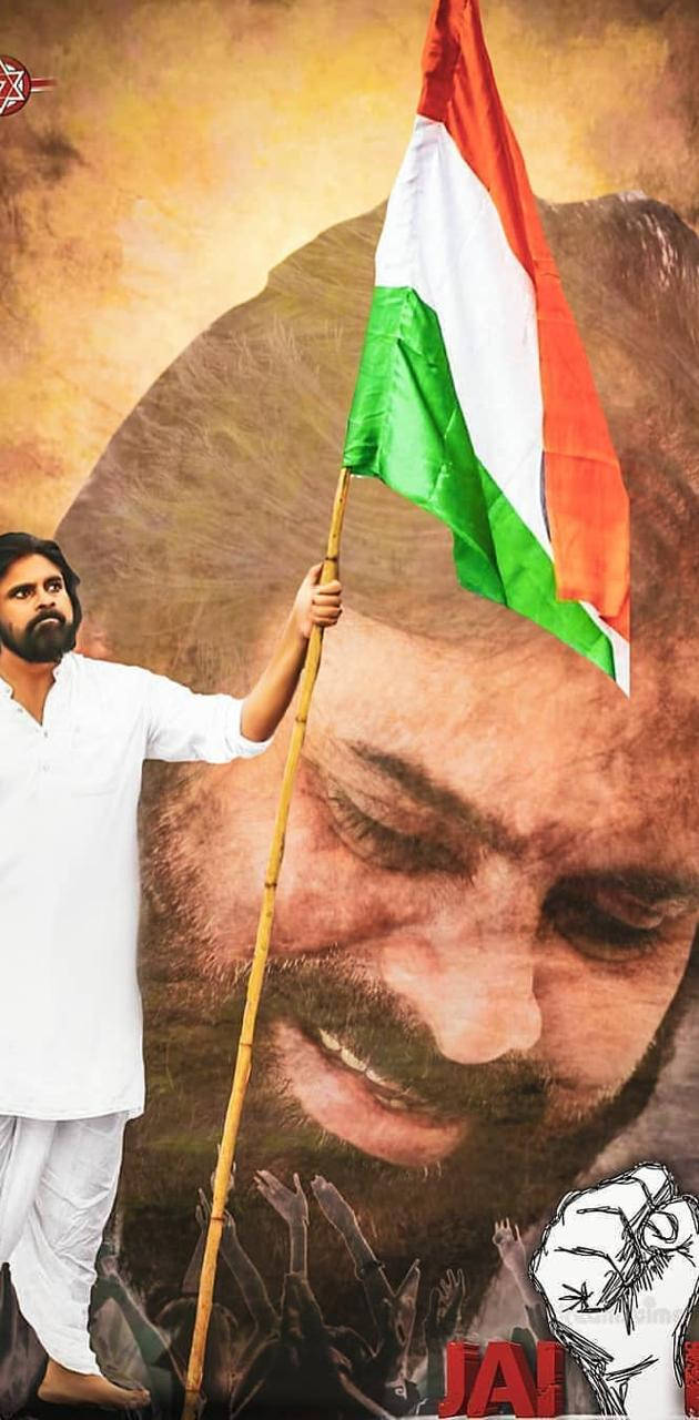 Janasena Party Pawan Kalyan Indian Flag Wallpaper