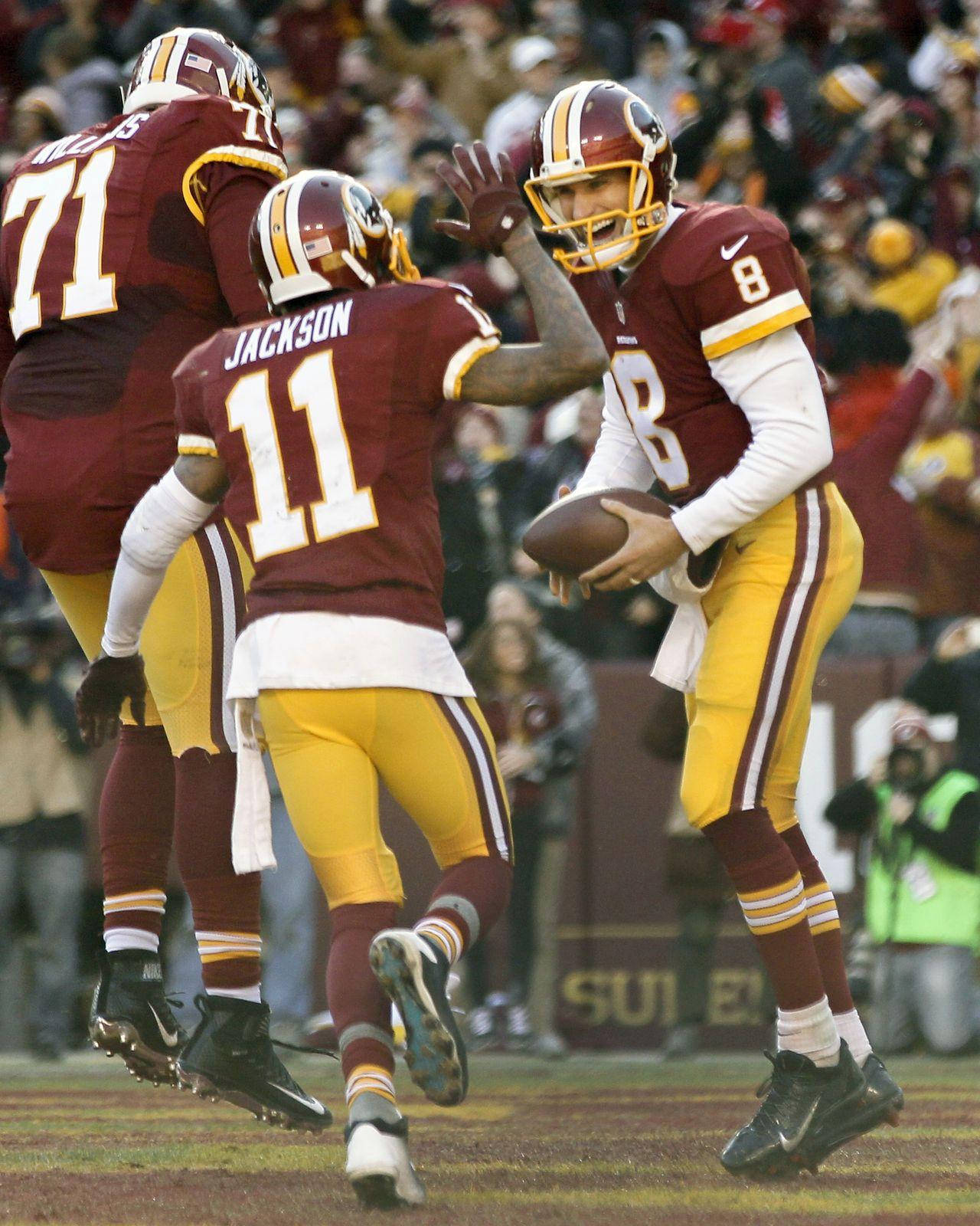 Jaymar Johnson Christian Darrisaw Kirk Cousins Celebrating Wallpaper