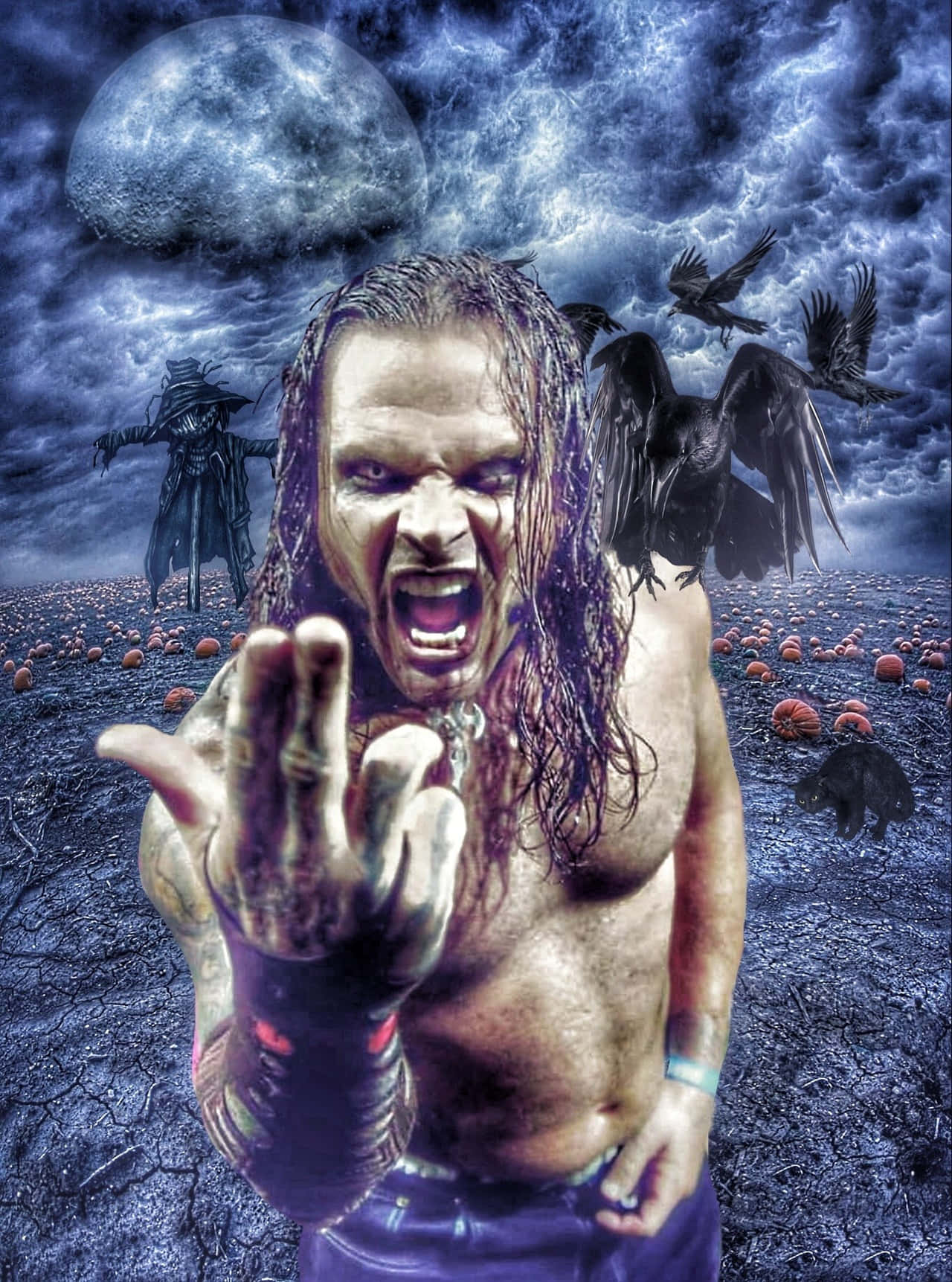 Jeff Hardy Halloween Theme Graphic Wallpaper