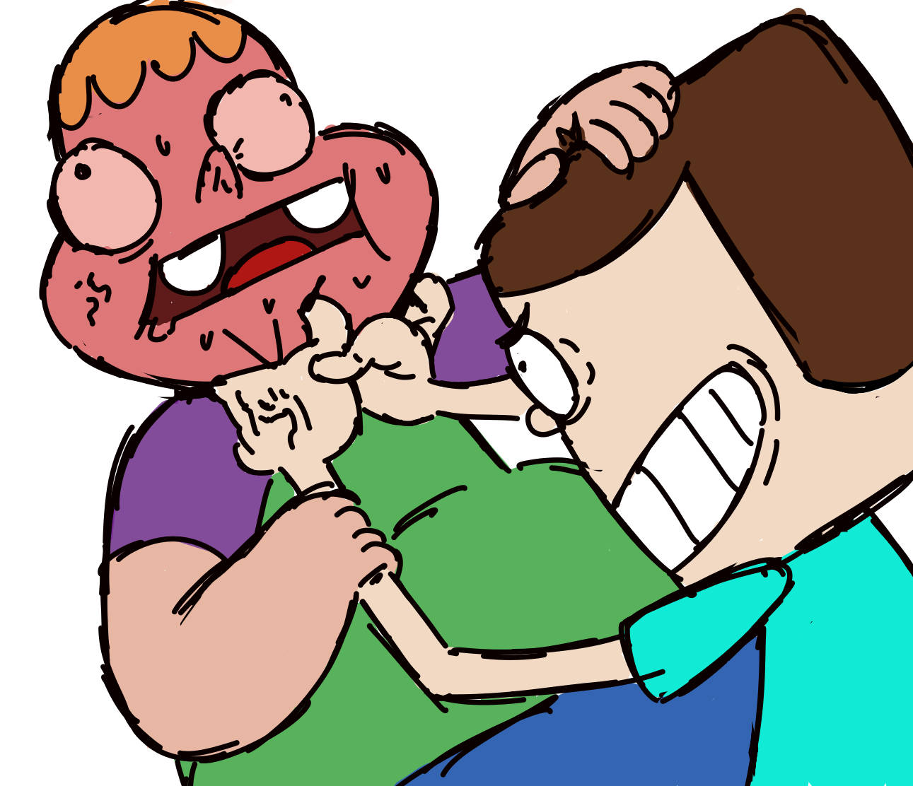 Jeff Strangling Clarence Fan Art Wallpaper