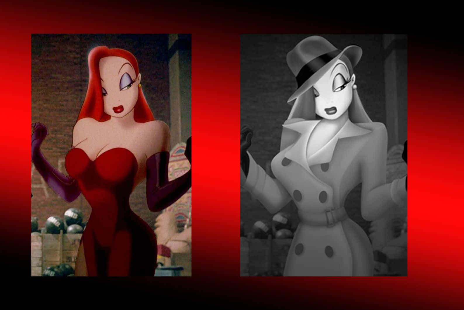 Jessica Rabbit Colorand Noir Wallpaper