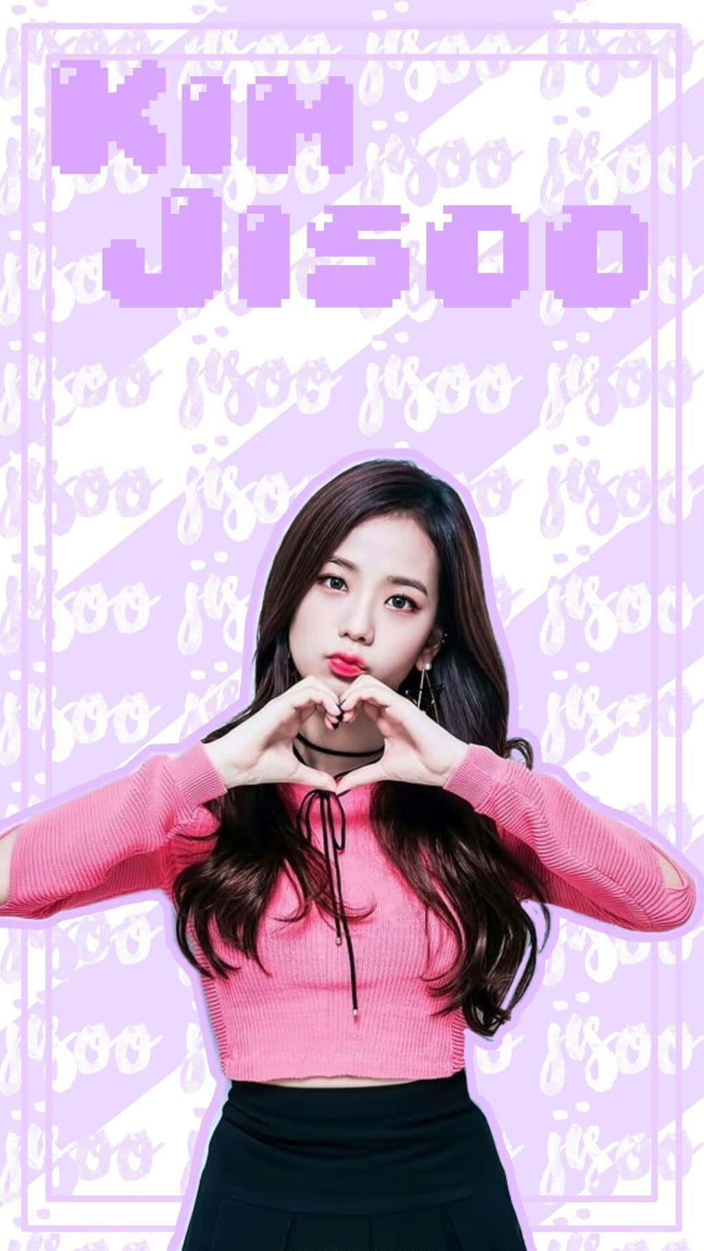 Jisoo Blackpink Heart Hand Gesture Wallpaper