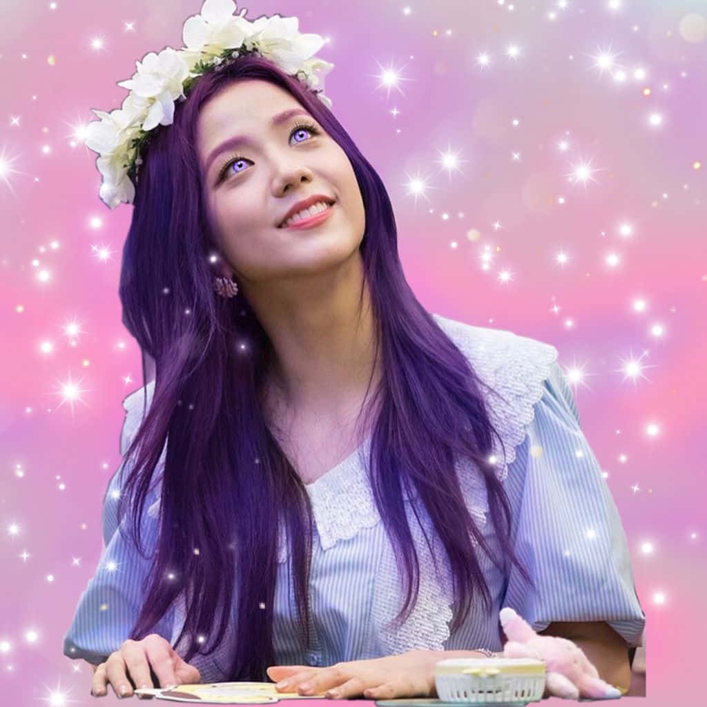 Jisoo Blackpink Purple Eyes & Hair Wallpaper