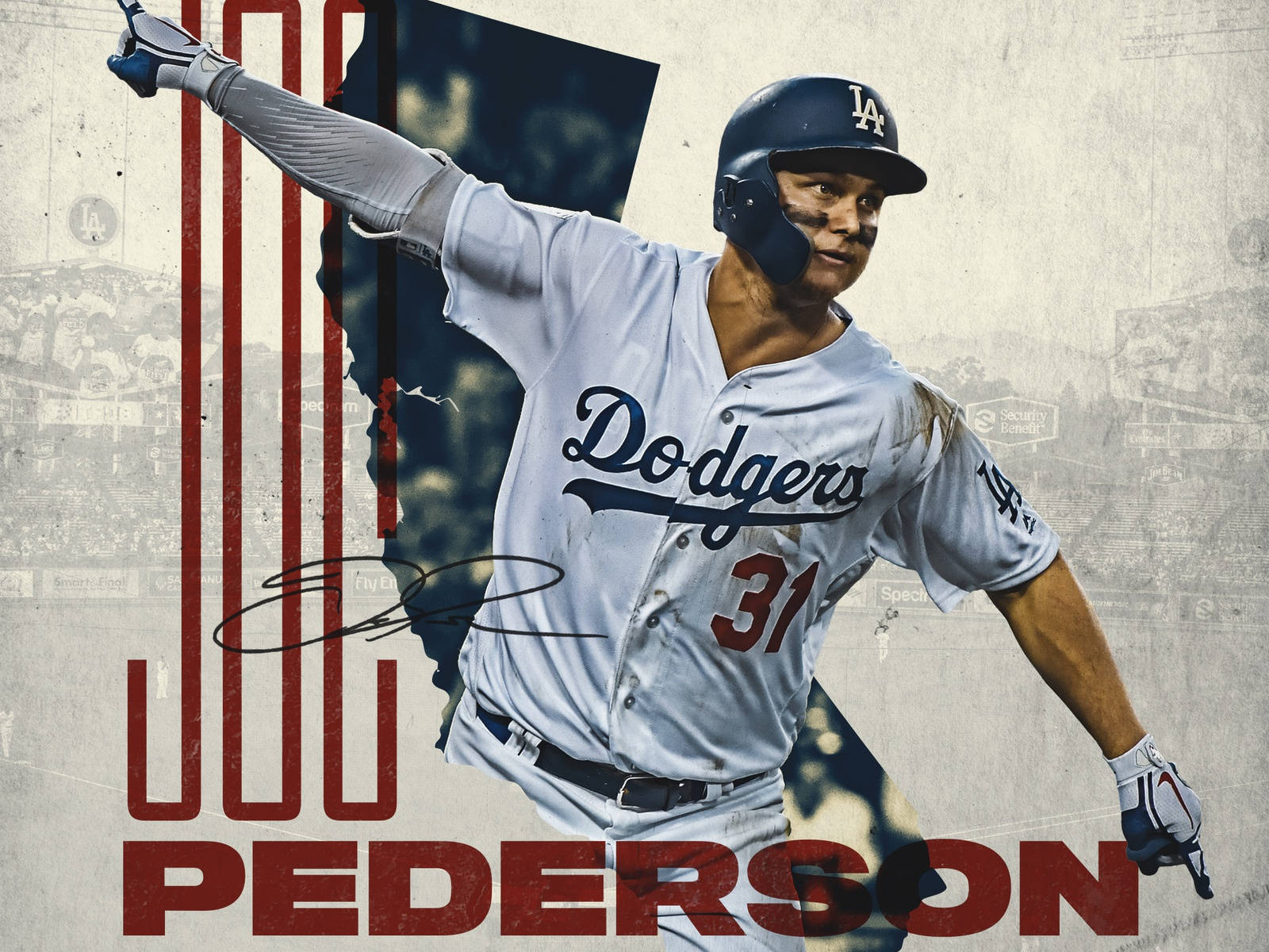 Joc Pederson In Action During A Dodgers Game Wallpaper