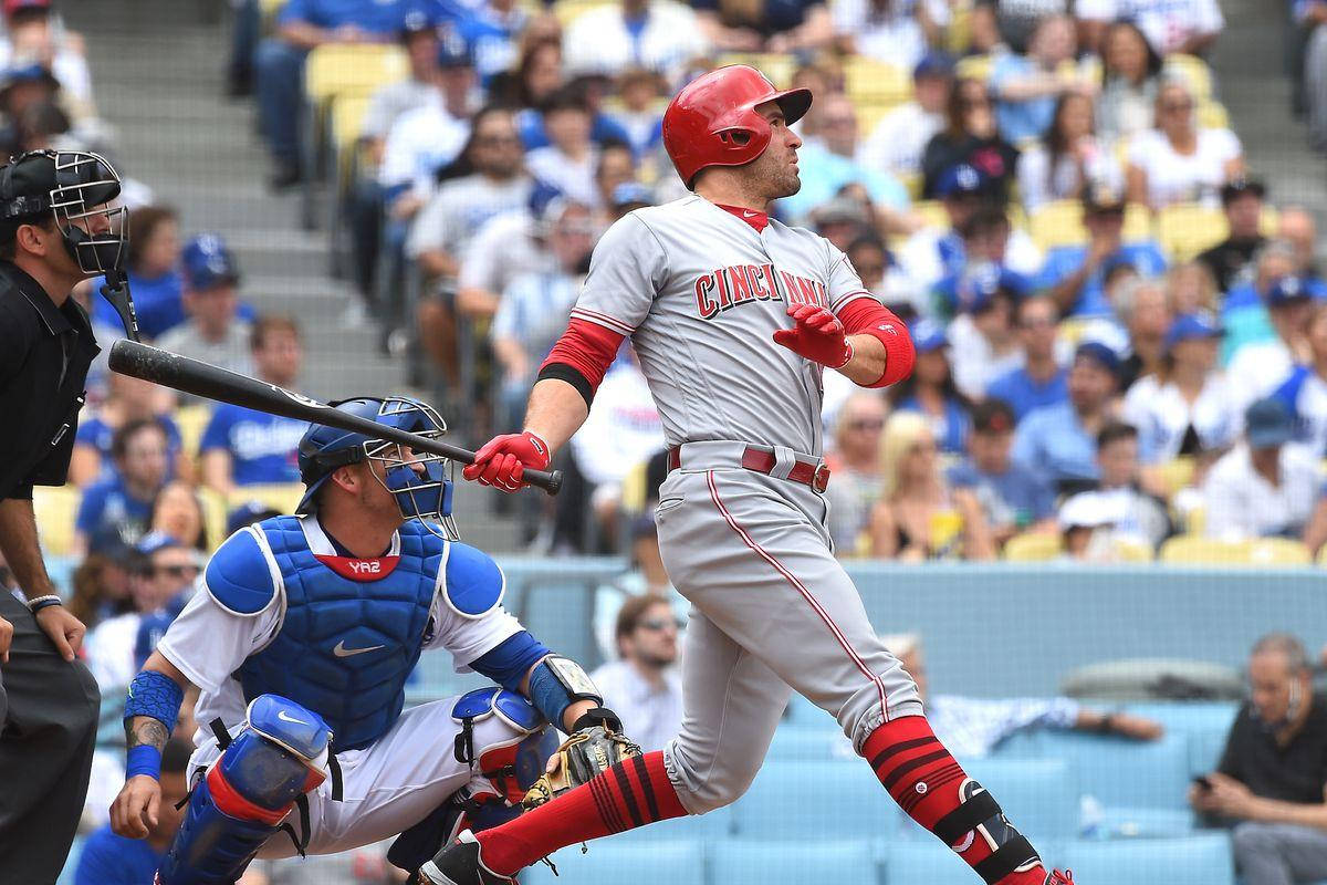 Joey Votto In Red And White Wallpaper