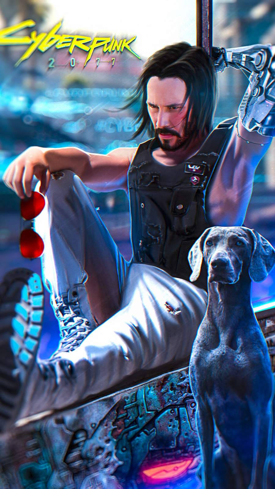 Johnny Silverhand Vest Cyberpunk Iphone X Wallpaper