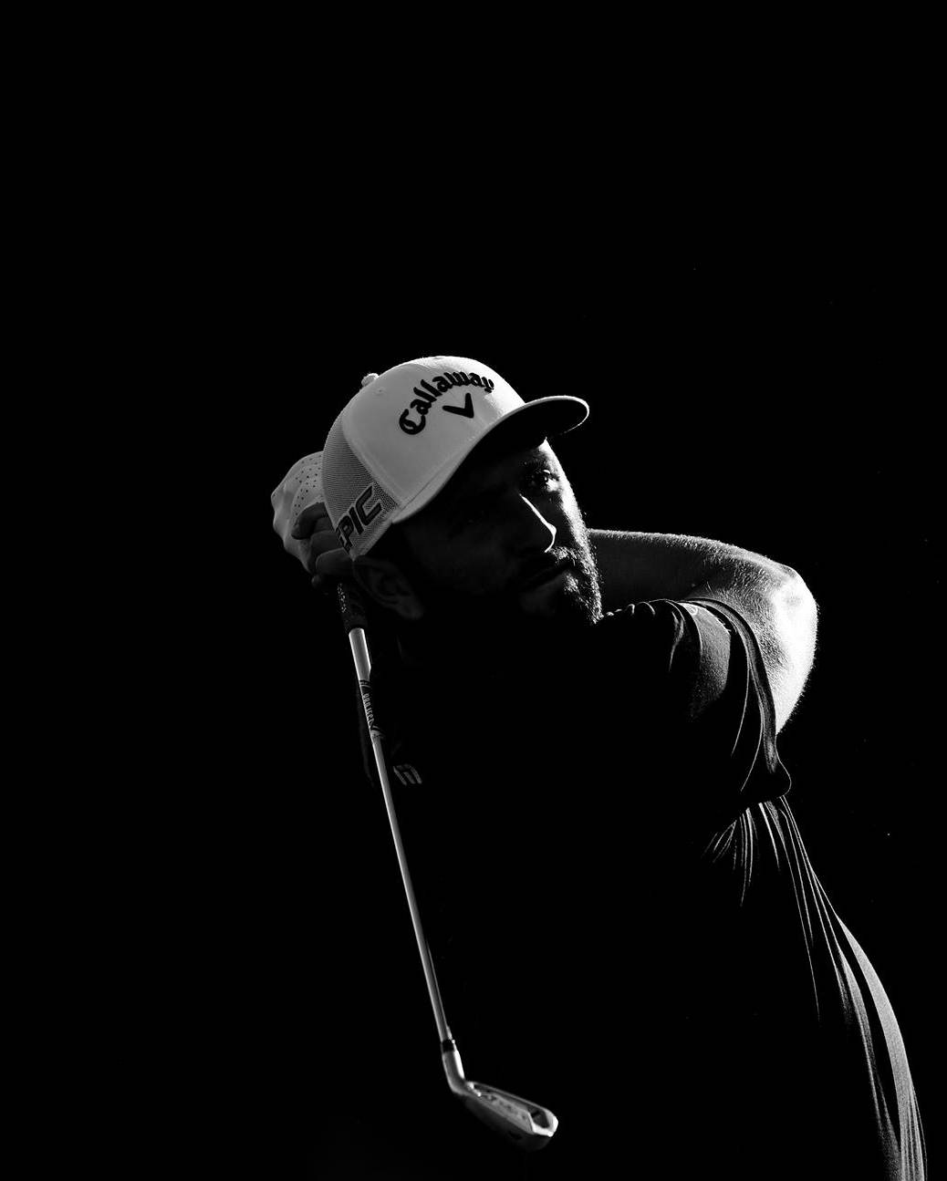 Jon Rahm's Black And White Photo Wallpaper