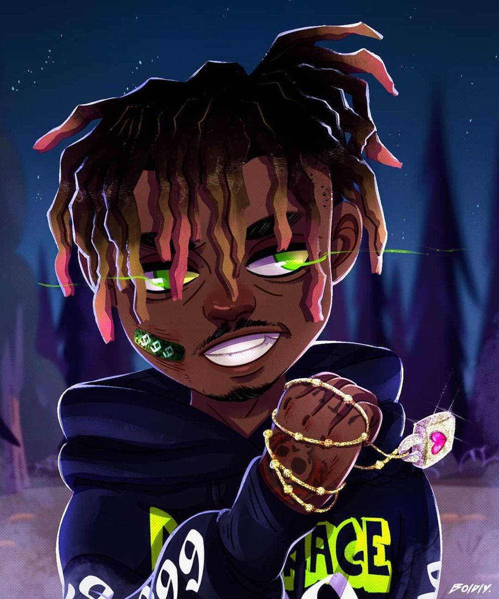 Juice Wrld Anime In Forest Wallpaper