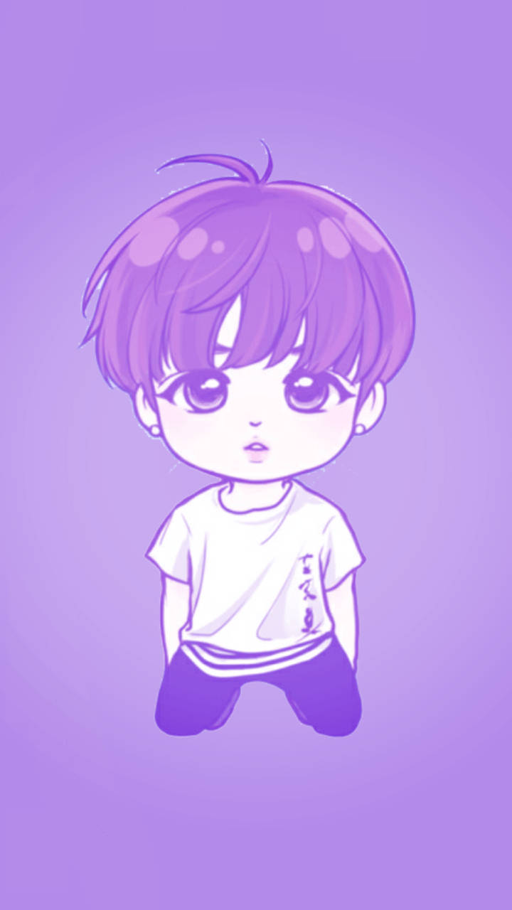 Jungkook Cute Boy Cartoon Wallpaper