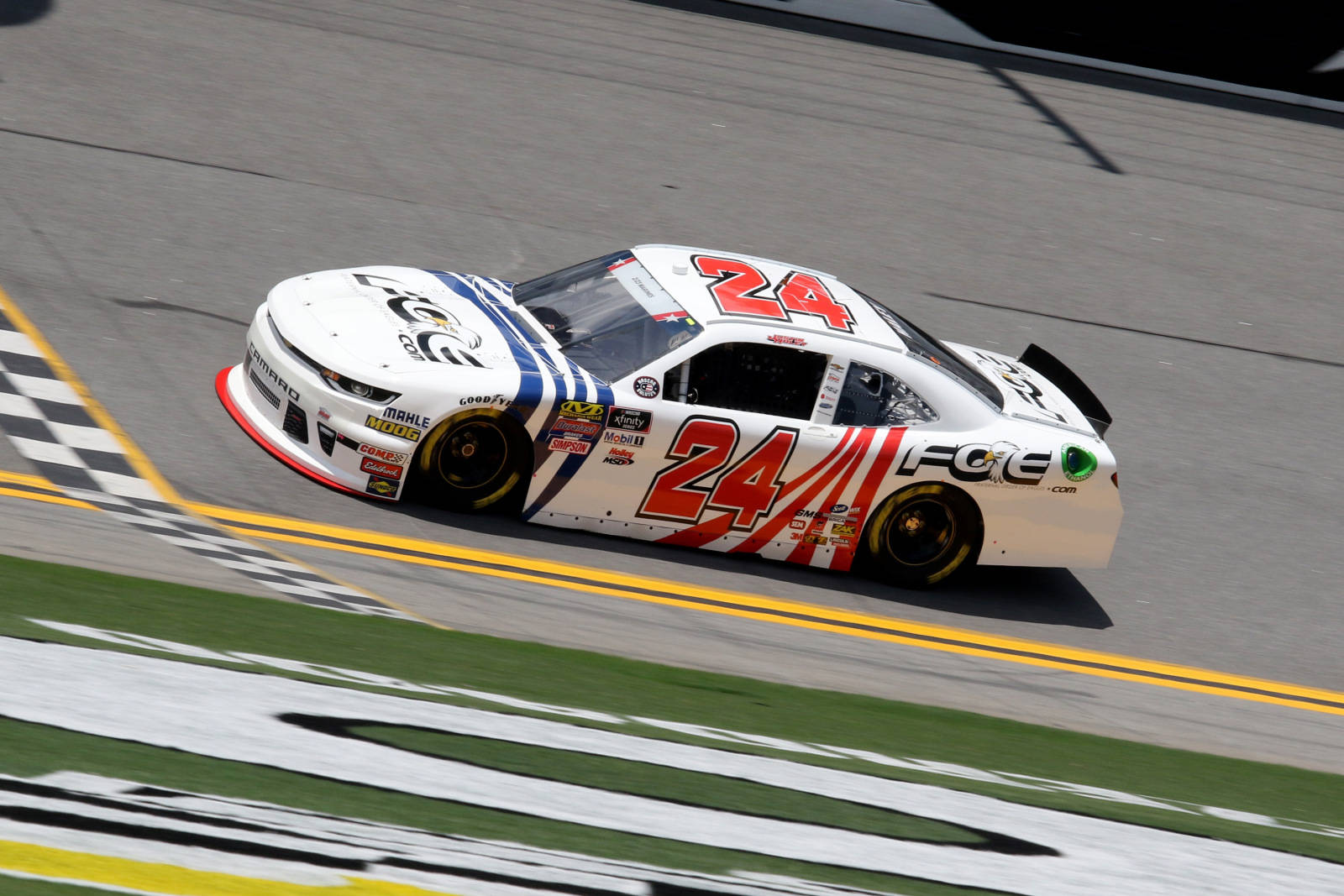 Justin Haley Celebrating Victory At Daytona International Speedway Wallpaper