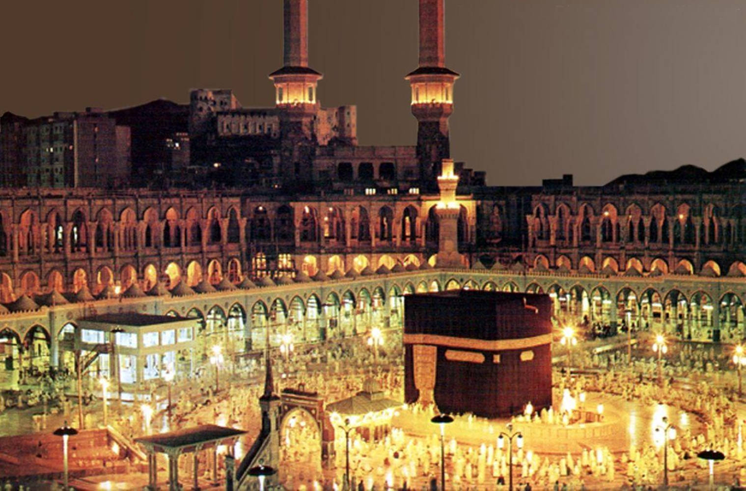 Kaaba With Lights Makkah Hd Wallpaper