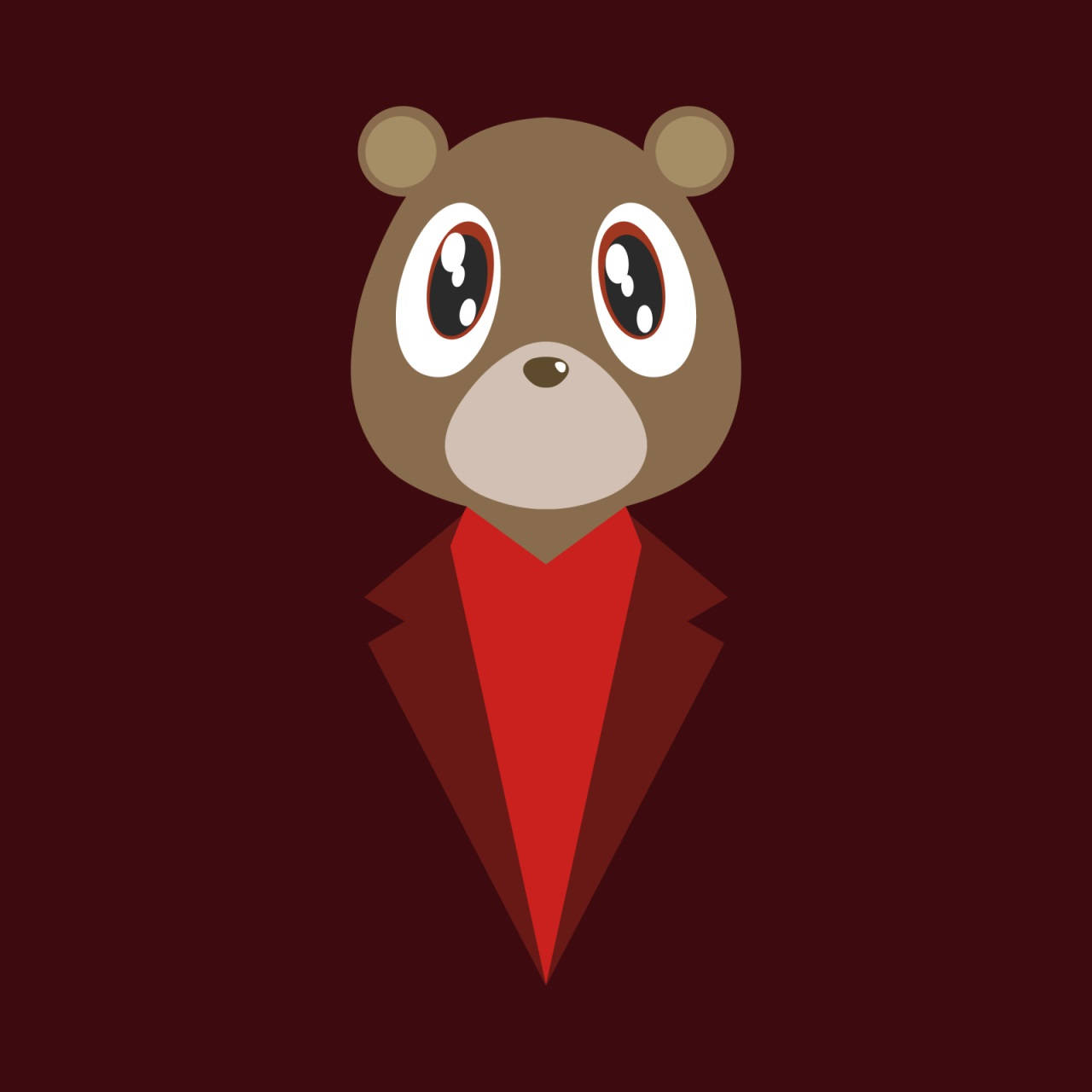 Kanye West Bear Maroon Aesthetic Wallpaper