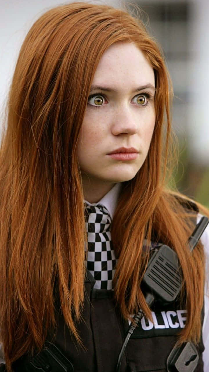 Karen Gillan In Police Uniform Wallpaper