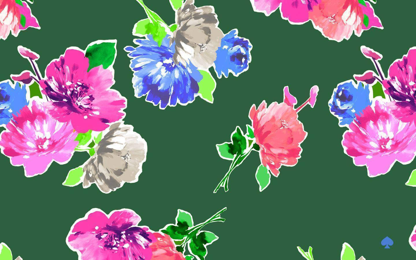 Kate Spade Colorful Flower Art Wallpaper
