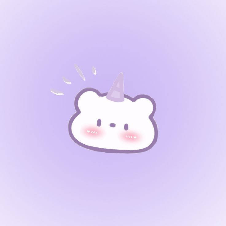 Kawaii Purple Blushing Bear Wallpaper