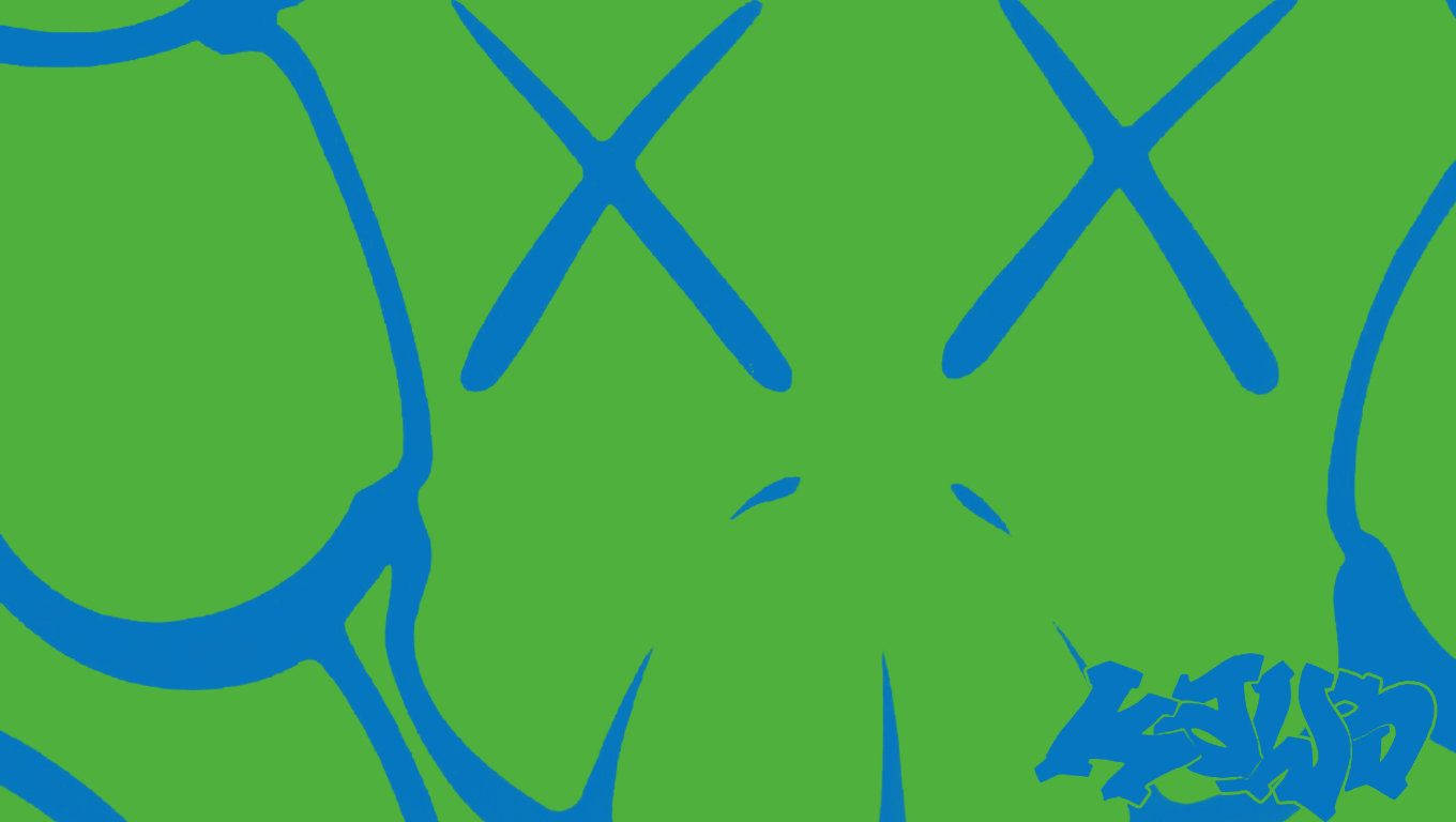 Kaws Green Art Face Wallpaper