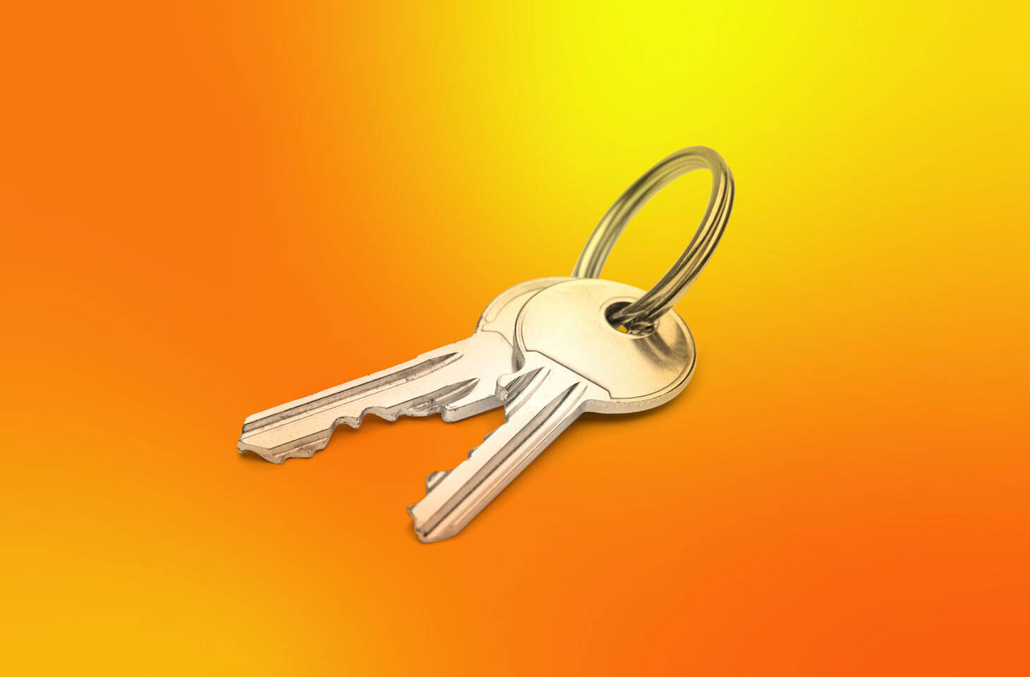 Keys On Yellow And Orange Background Wallpaper