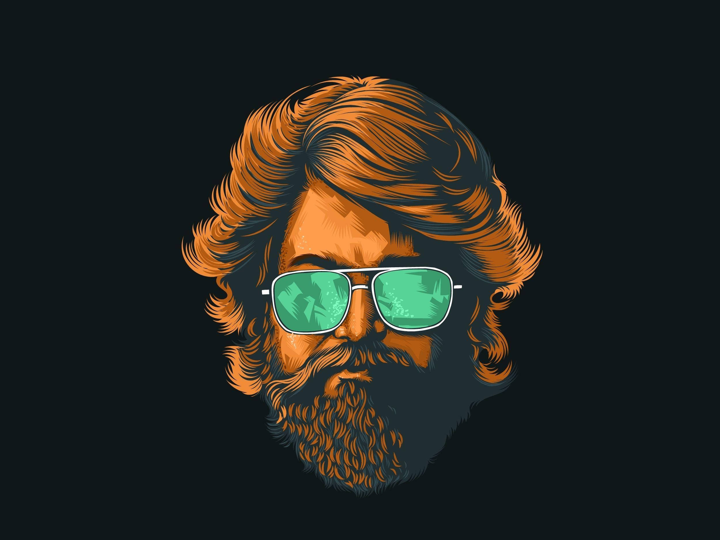 Kgf 2 Star Yash Beard Logo Digital Art Wallpaper