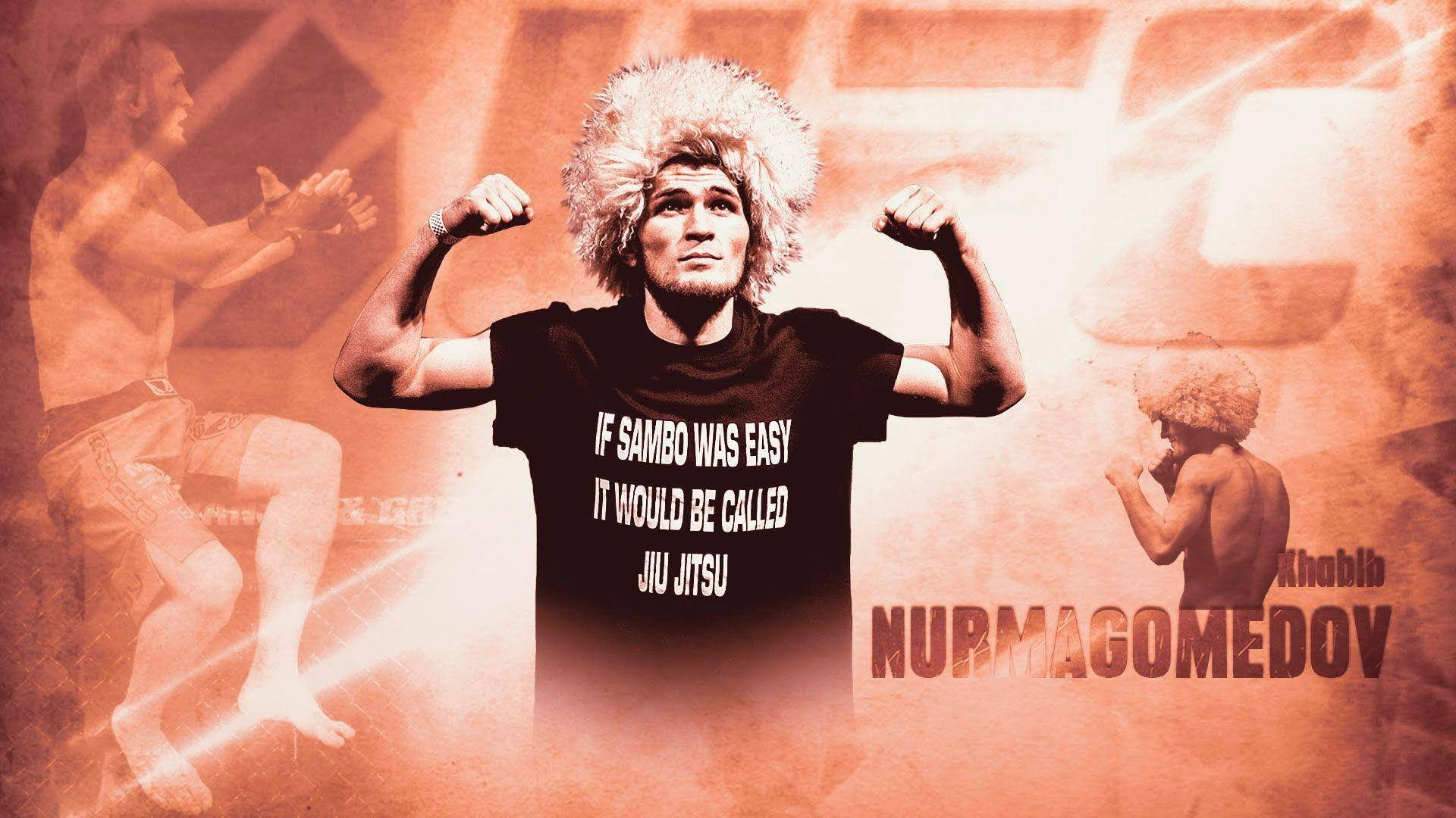 Khabib Nurmagomedov Orange Artwork Wallpaper