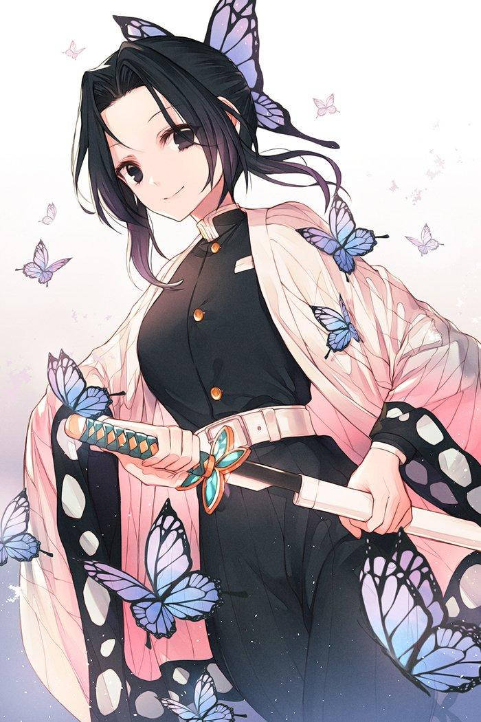 Kimetsu No Yaiba Hashira Shinobu With Sword Wallpaper