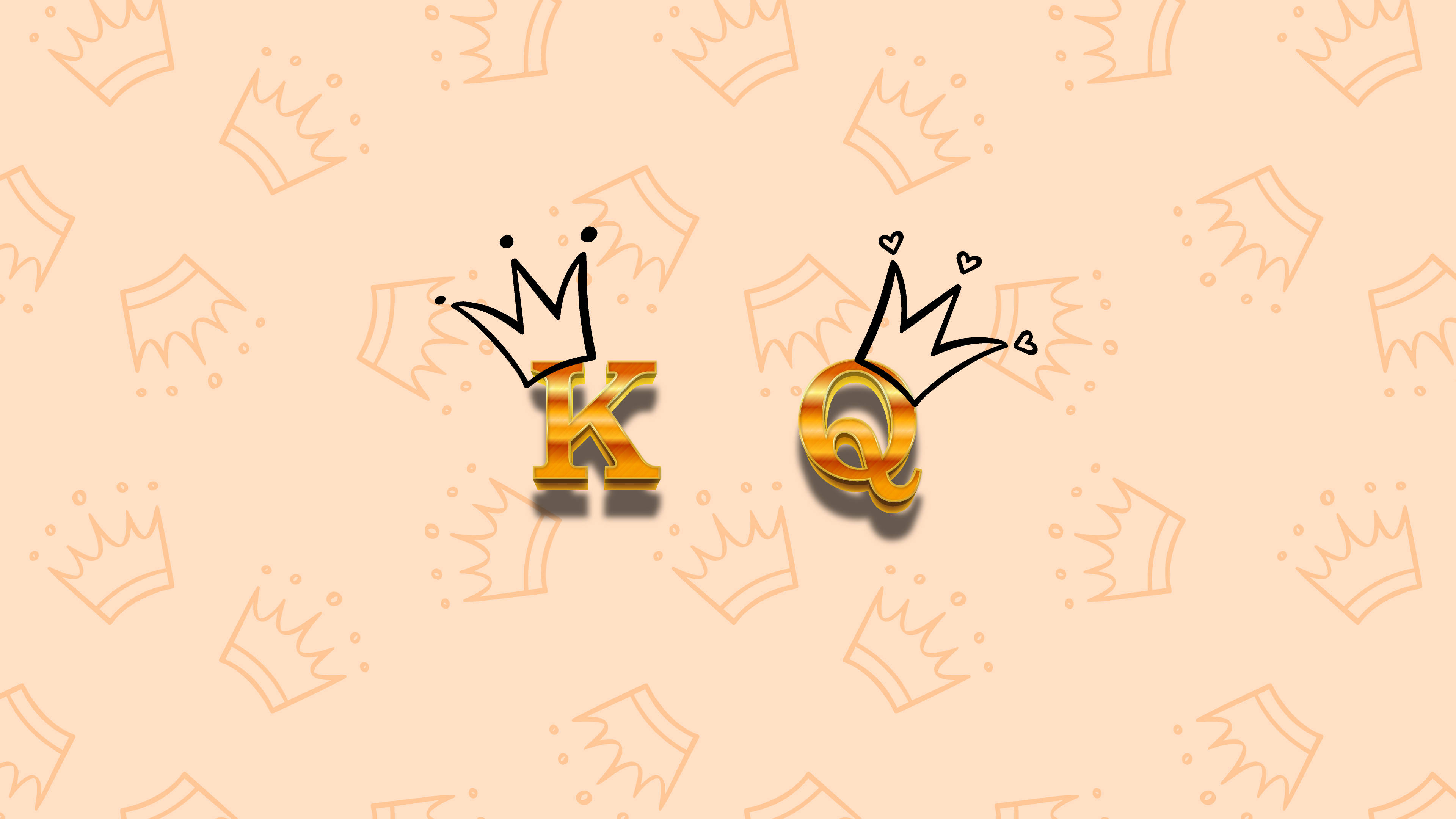 King And Queen Initials Desktop Wallpaper