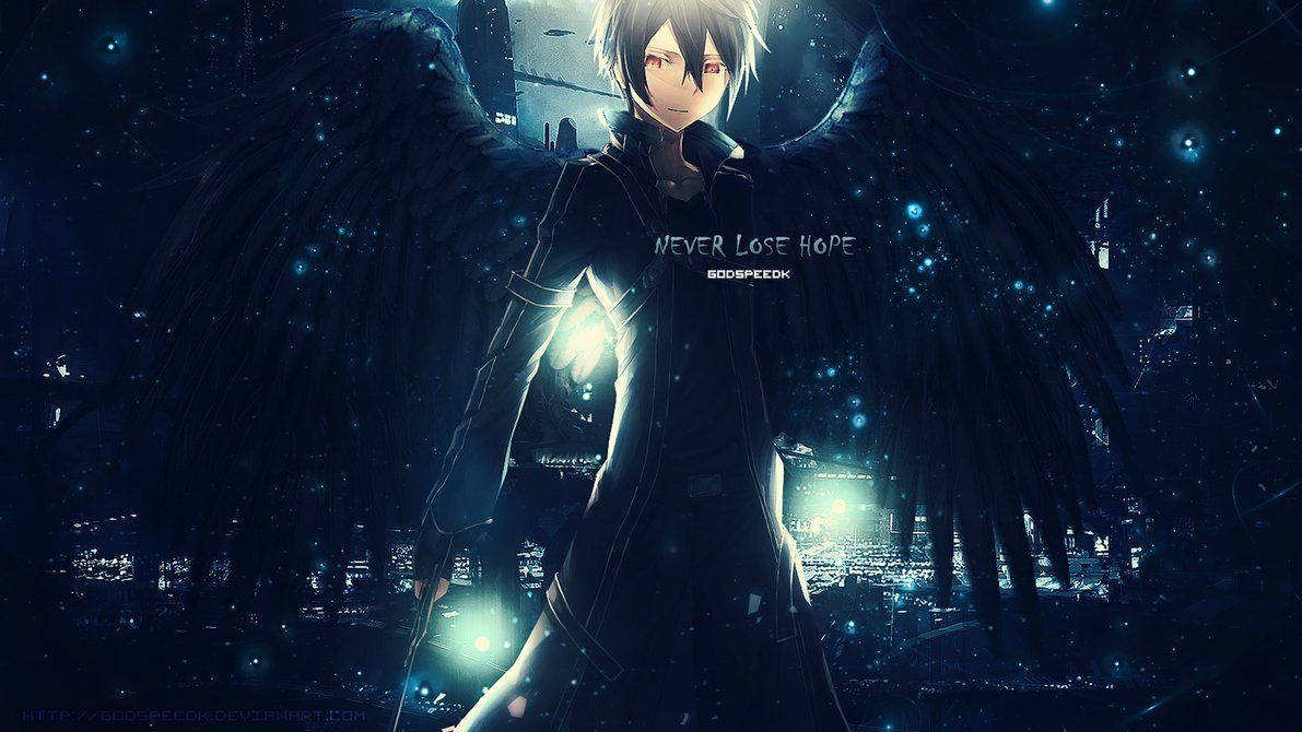 Kirito Tackles The Darkness Of Aincrad As The Dark Angel Wallpaper