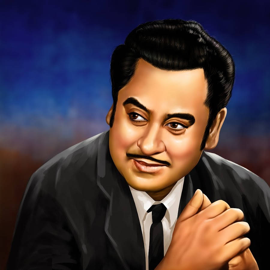 Kishore Kumar Blue Background Wallpaper