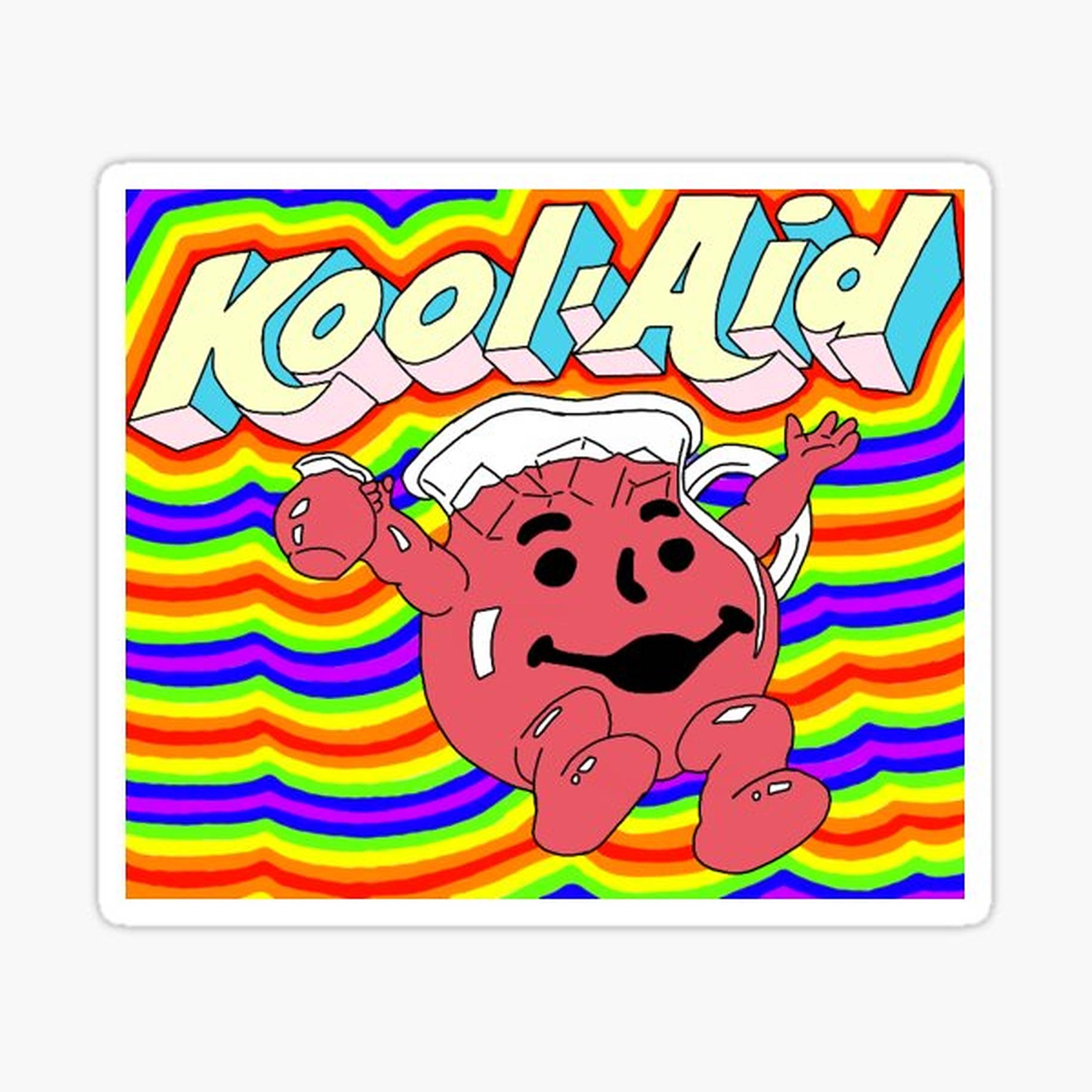 Kool Aid Man With Neon Wall Wallpaper