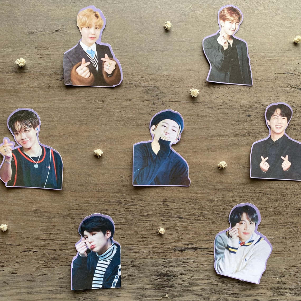 Kpop Bts Finger Heart Stickers Wallpaper