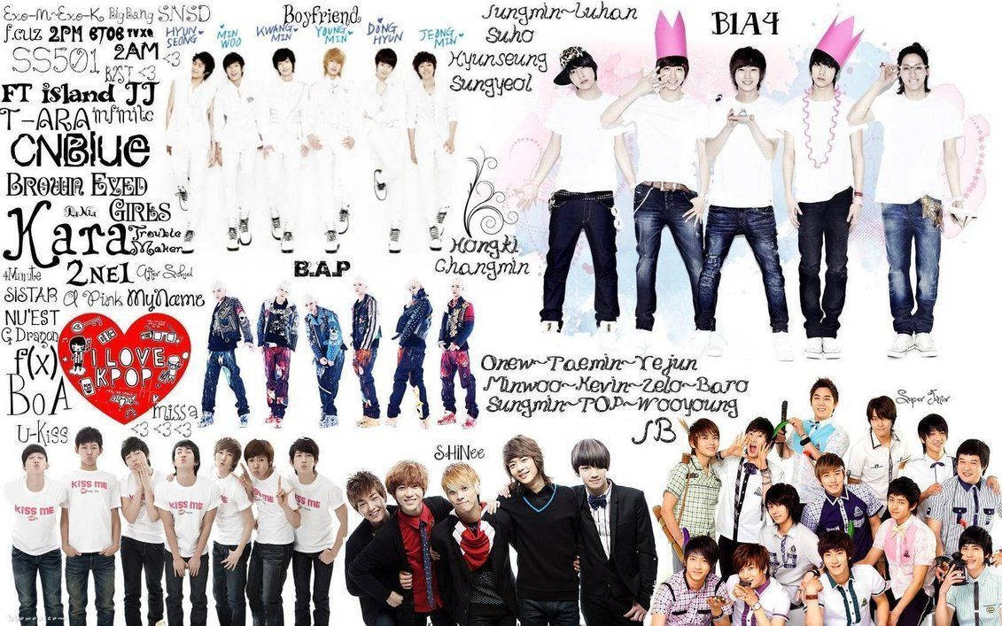 Kpop Group Collage Wallpaper