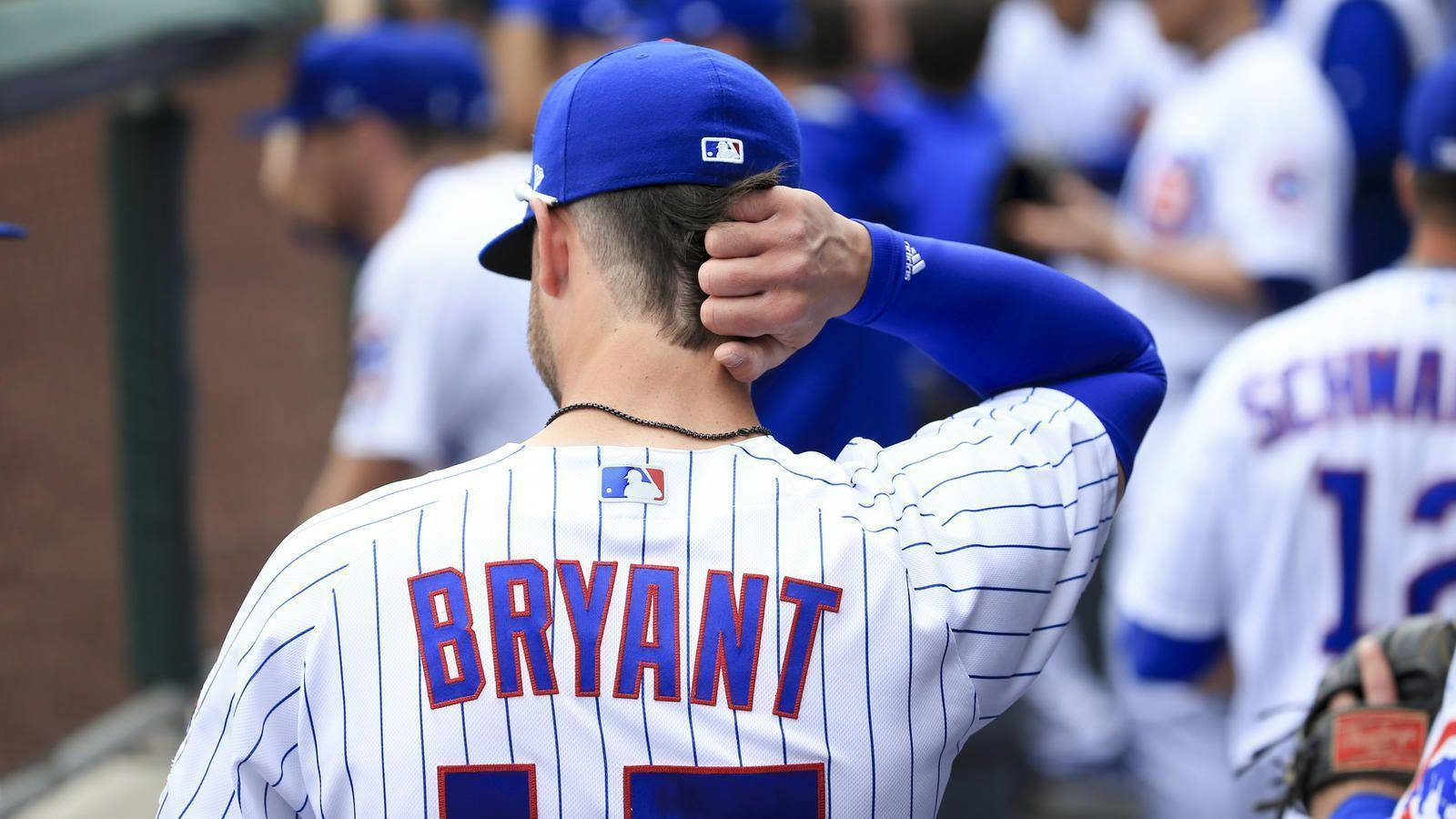 Kris Bryant Scratching Head Wallpaper