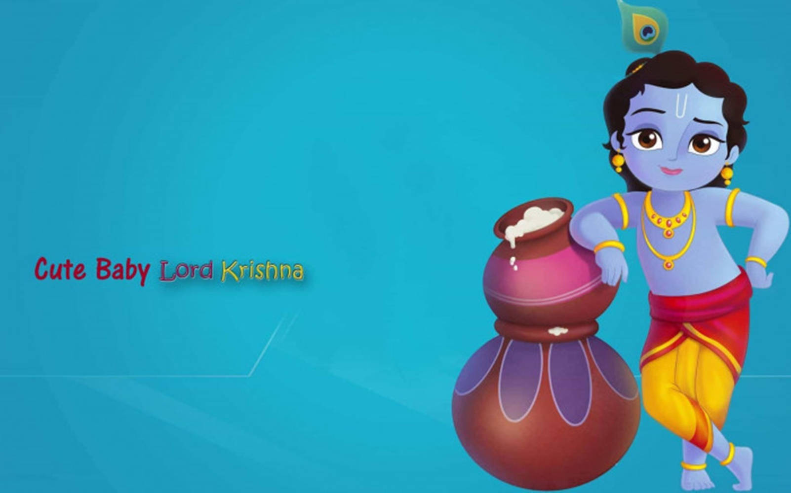 Krishna Janmashtami Cartoon Wallpaper