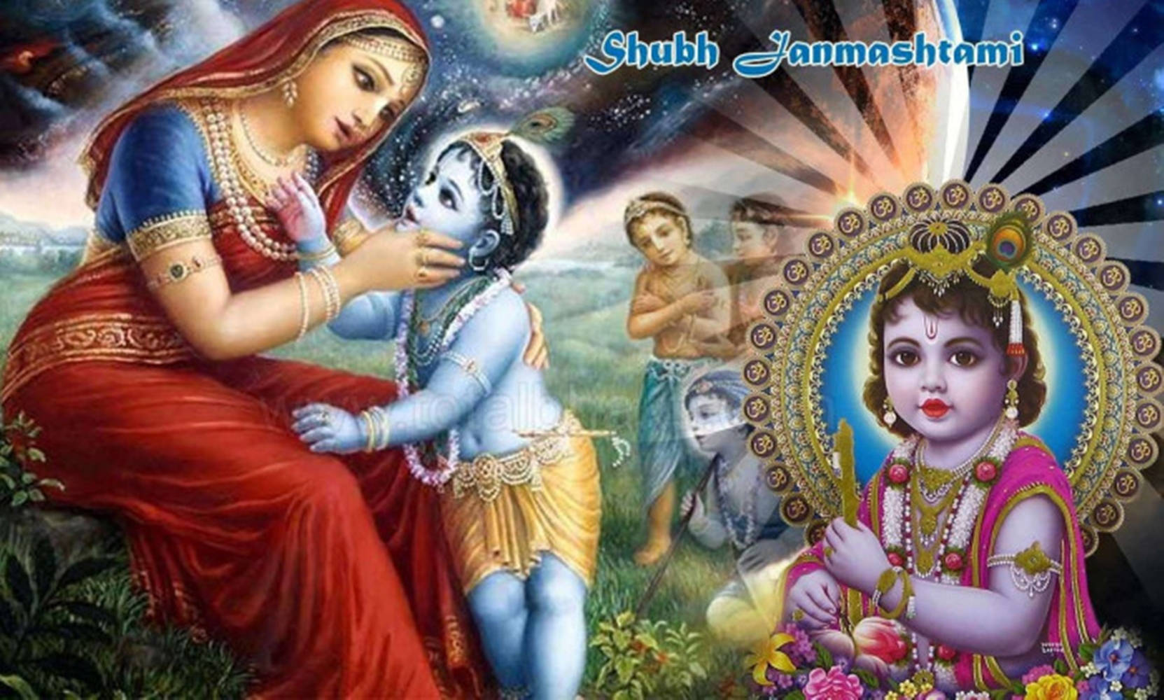 Krishna Janmashtami Digital Artwork Wallpaper