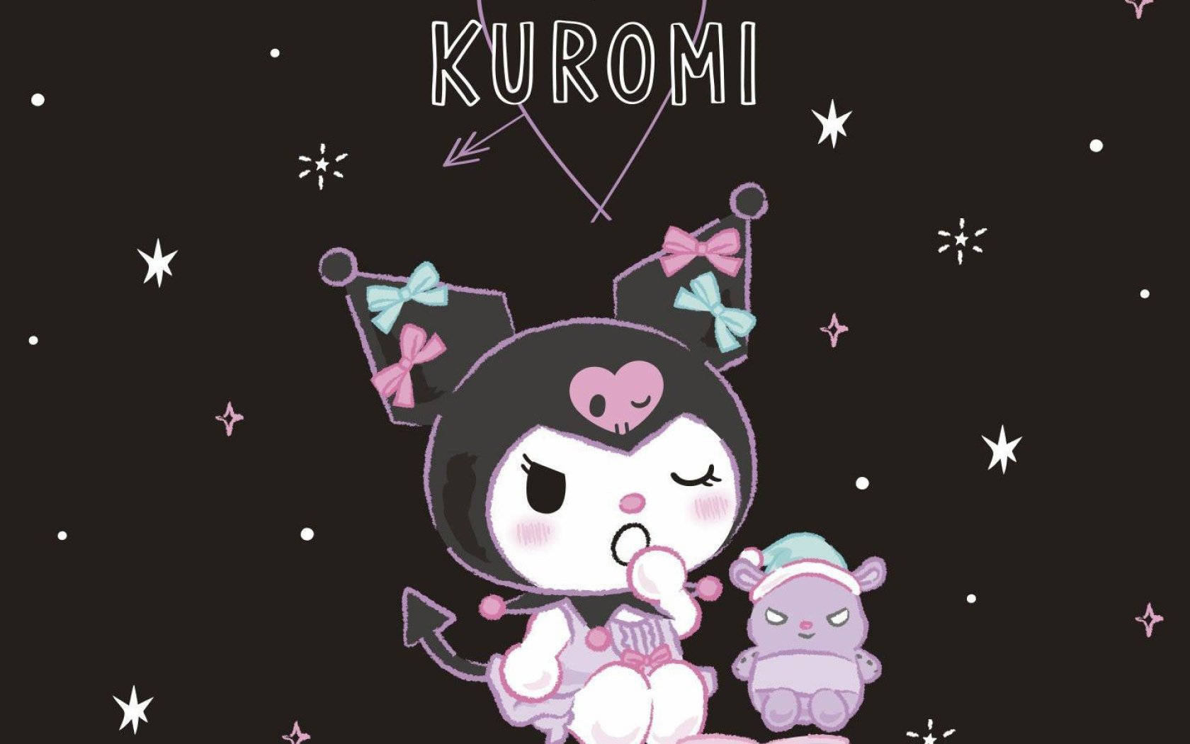 Kuromi, The Unique Rival Of My Melody Enjoying A Relaxed Moment Wallpaper