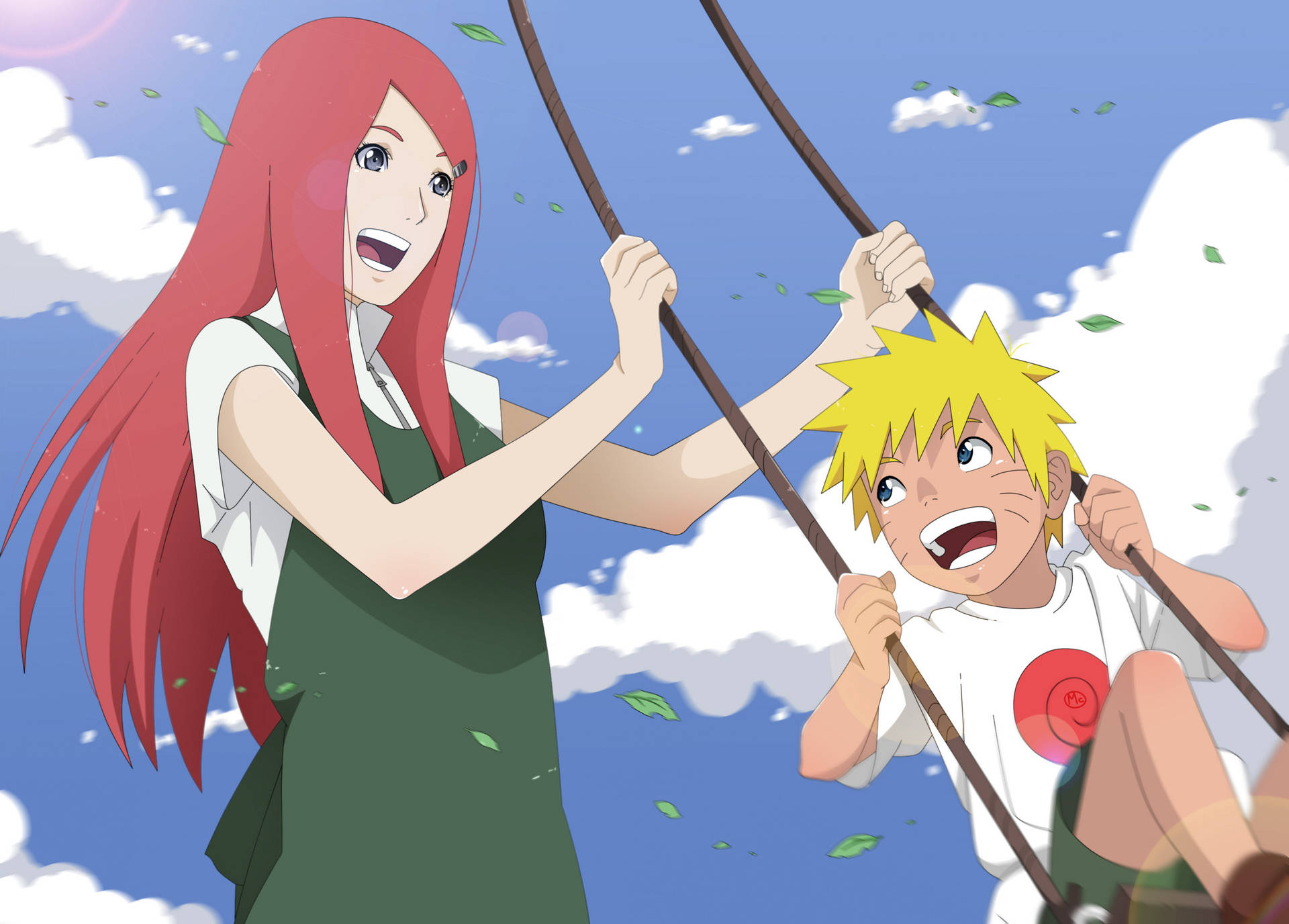 Kushina Swinging Naruto Ipad Wallpaper