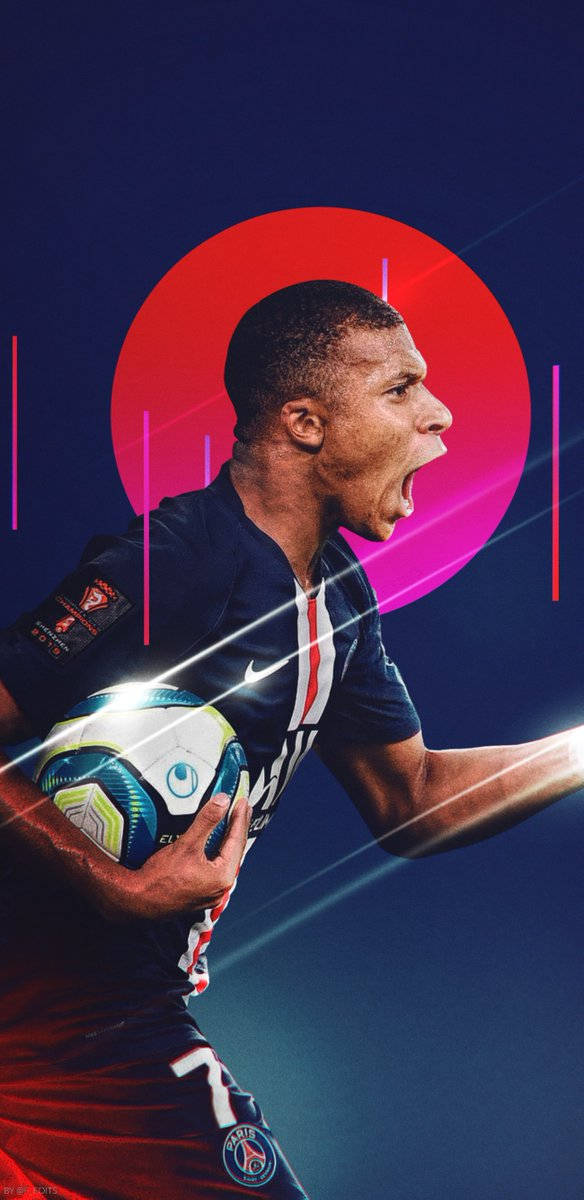 Kylian Mbappe Geometric Design Art Wallpaper