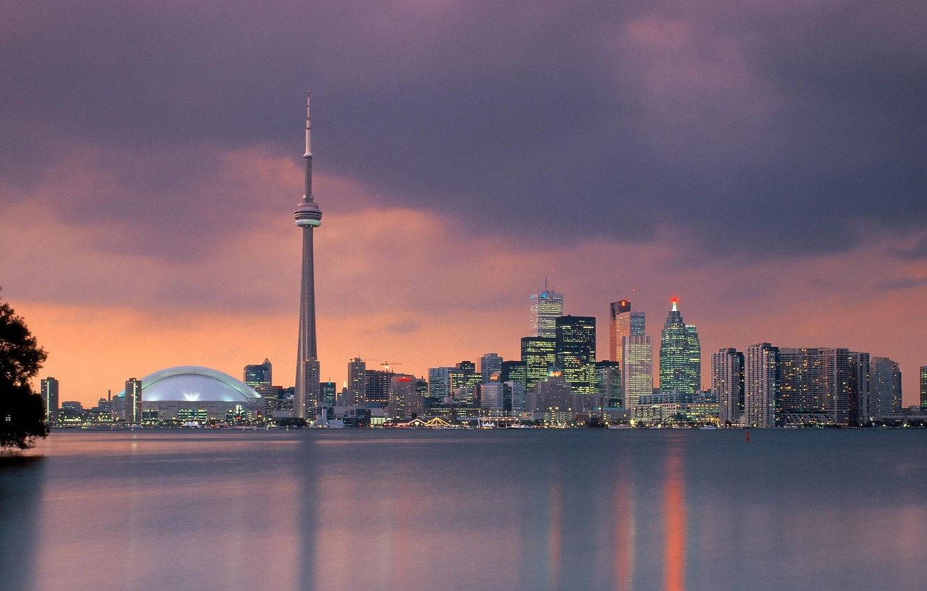 Lake Ontario Buildings And Sunset Wallpaper