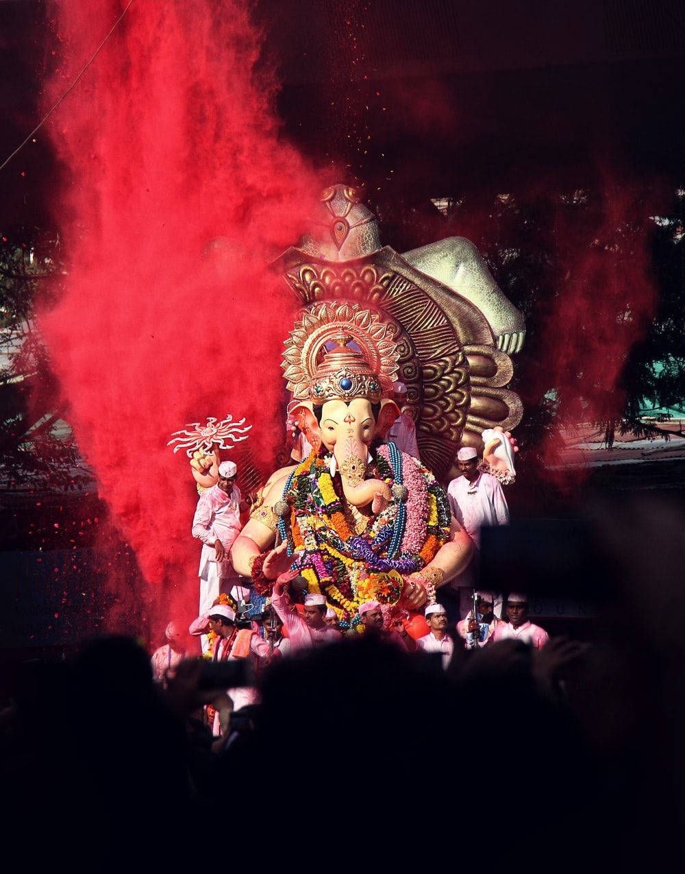 Lalbaugcha Raja Red Smoke Wallpaper