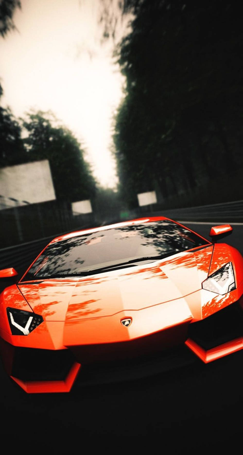 Lamborghini Iphone Orange With Smoke Wallpaper