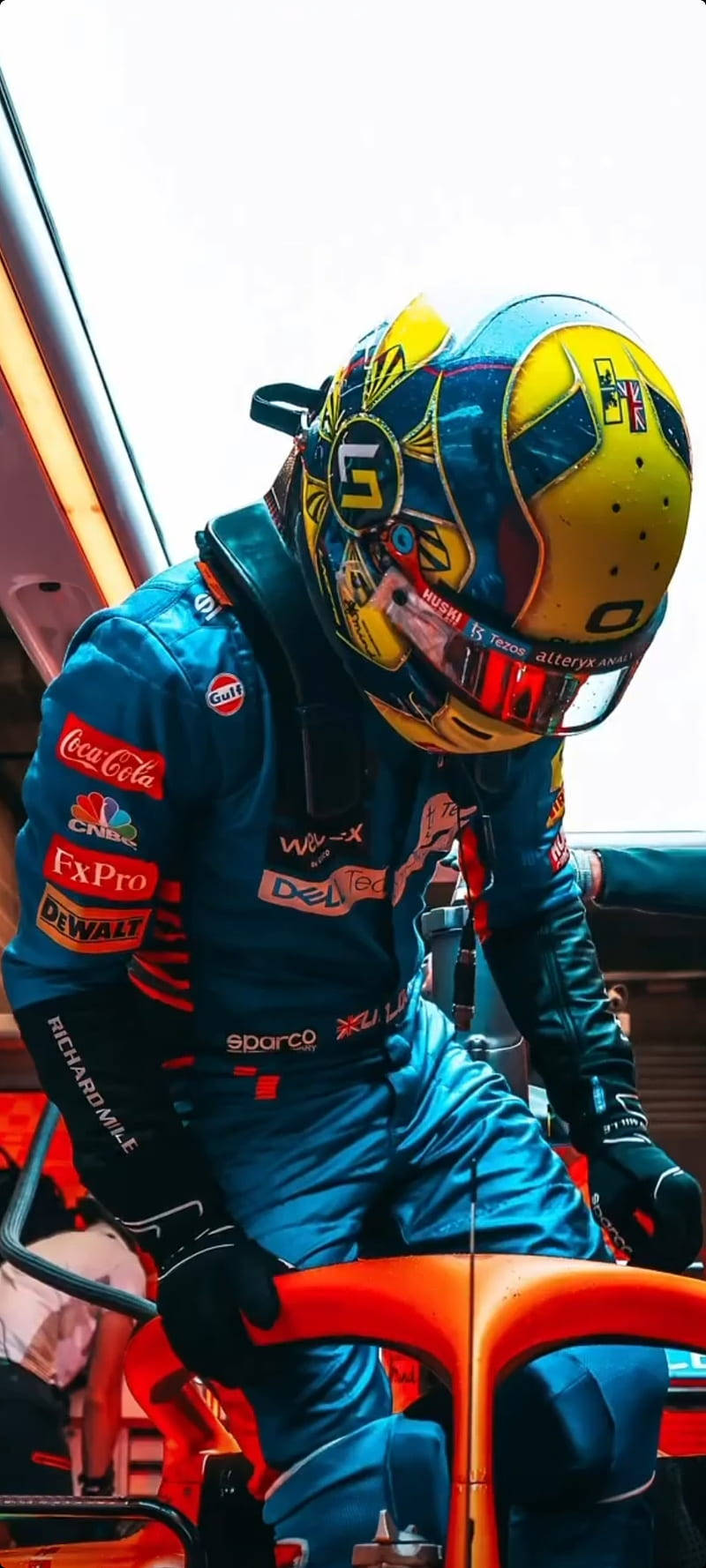 Lando Norris Exiting His Car Wallpaper