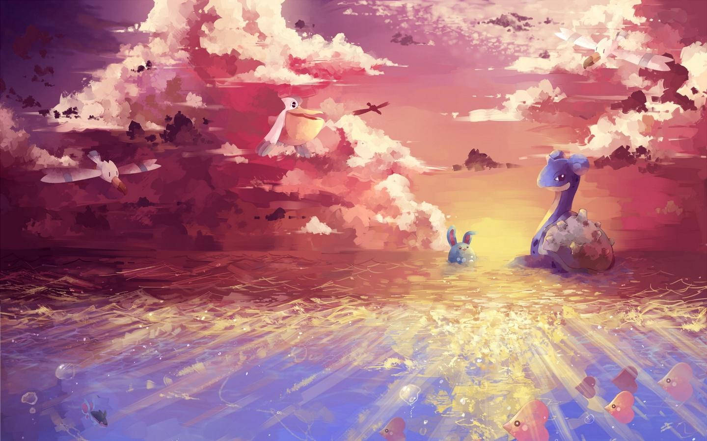 Lapras And Azumarill Wallpaper