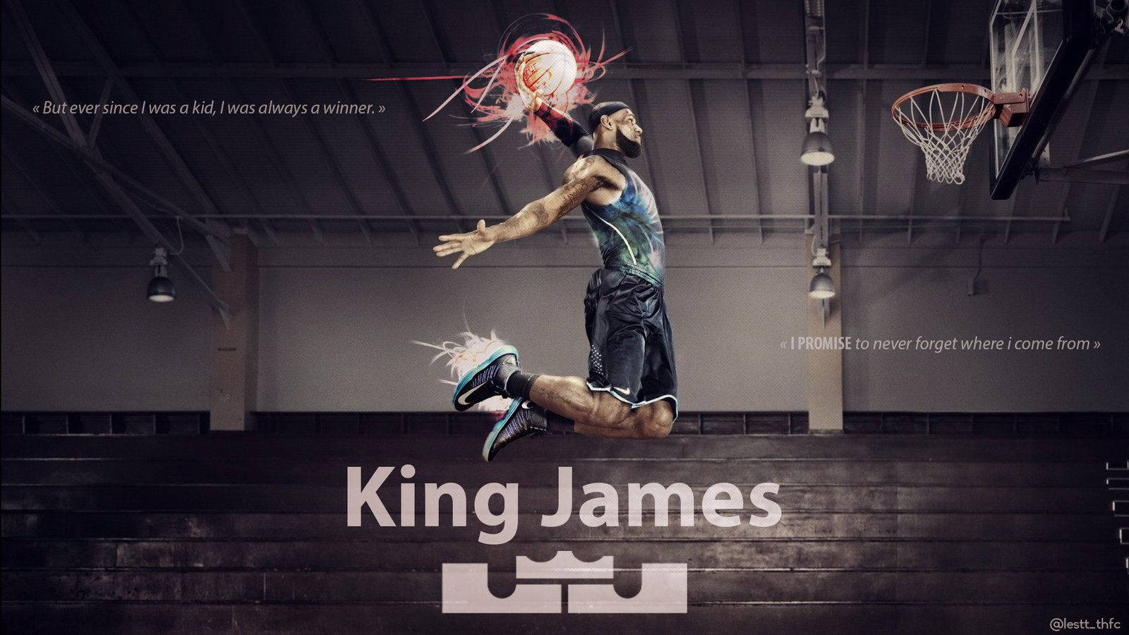 Lebron James Slam Dunking The Ball Wallpaper